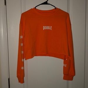 “Double” Cropped Shirt Orange